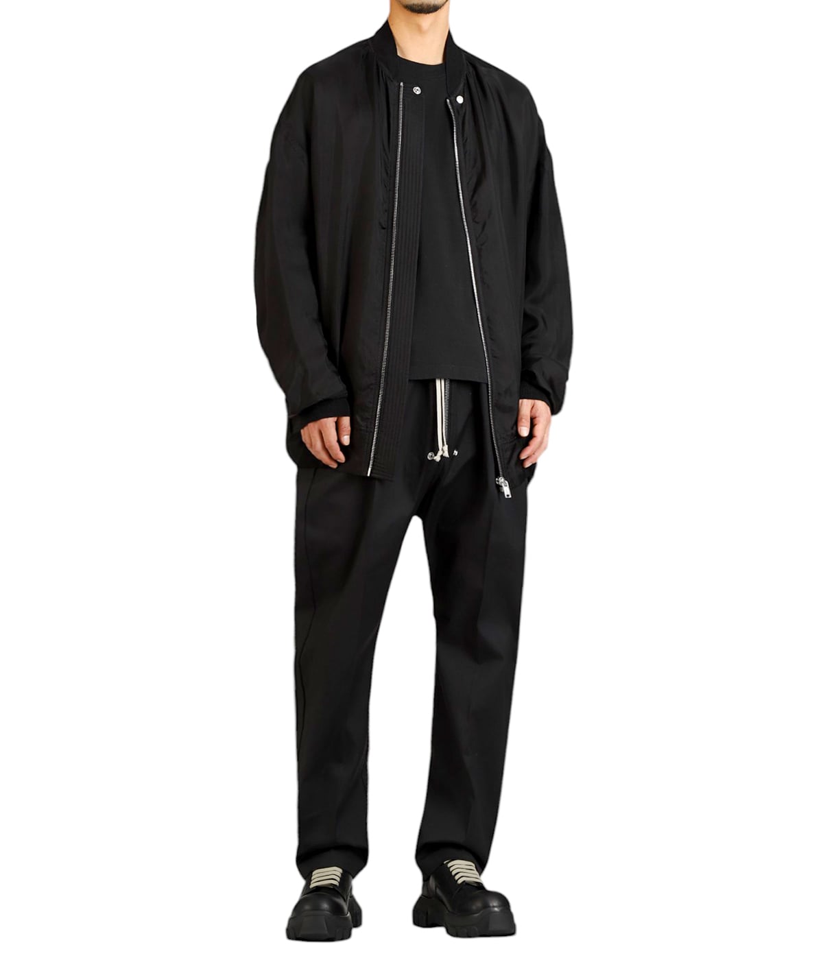 Rick owens 21ss ハーフ丈　ジャンプスーツ　46 ブラック　TE 96221fe9695dcb581c68c7e08d0a3a