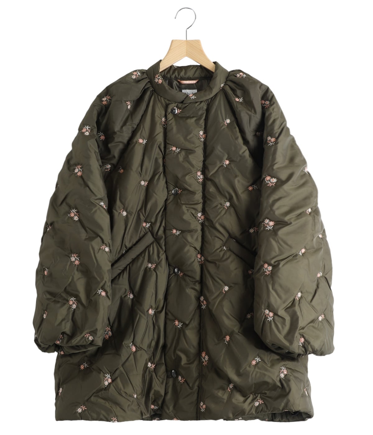 レディース】Padded Coat - Original Floral Pattern Embroidery