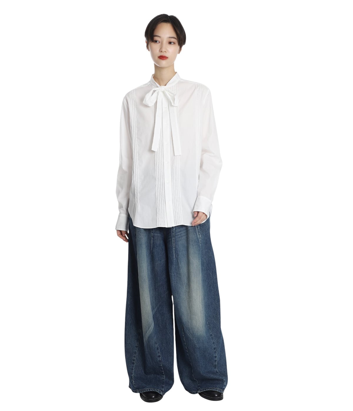 レディース】Ribbon Tie Blouse - Solid＆Leopard | RhodolirioN