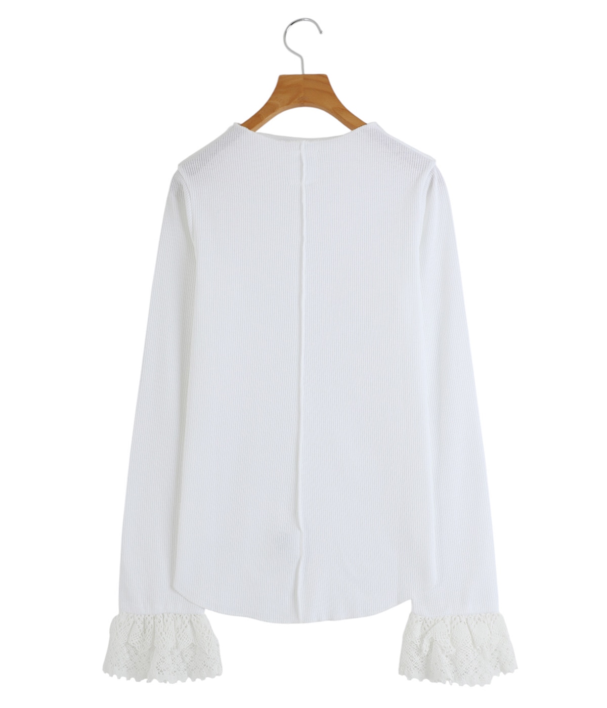 RhodolirioN◆長袖Tシャツ/1/コットン/PUP/LN960 レディース】Ribbed Lace Cuff Pullover Tee | RhodolirioN