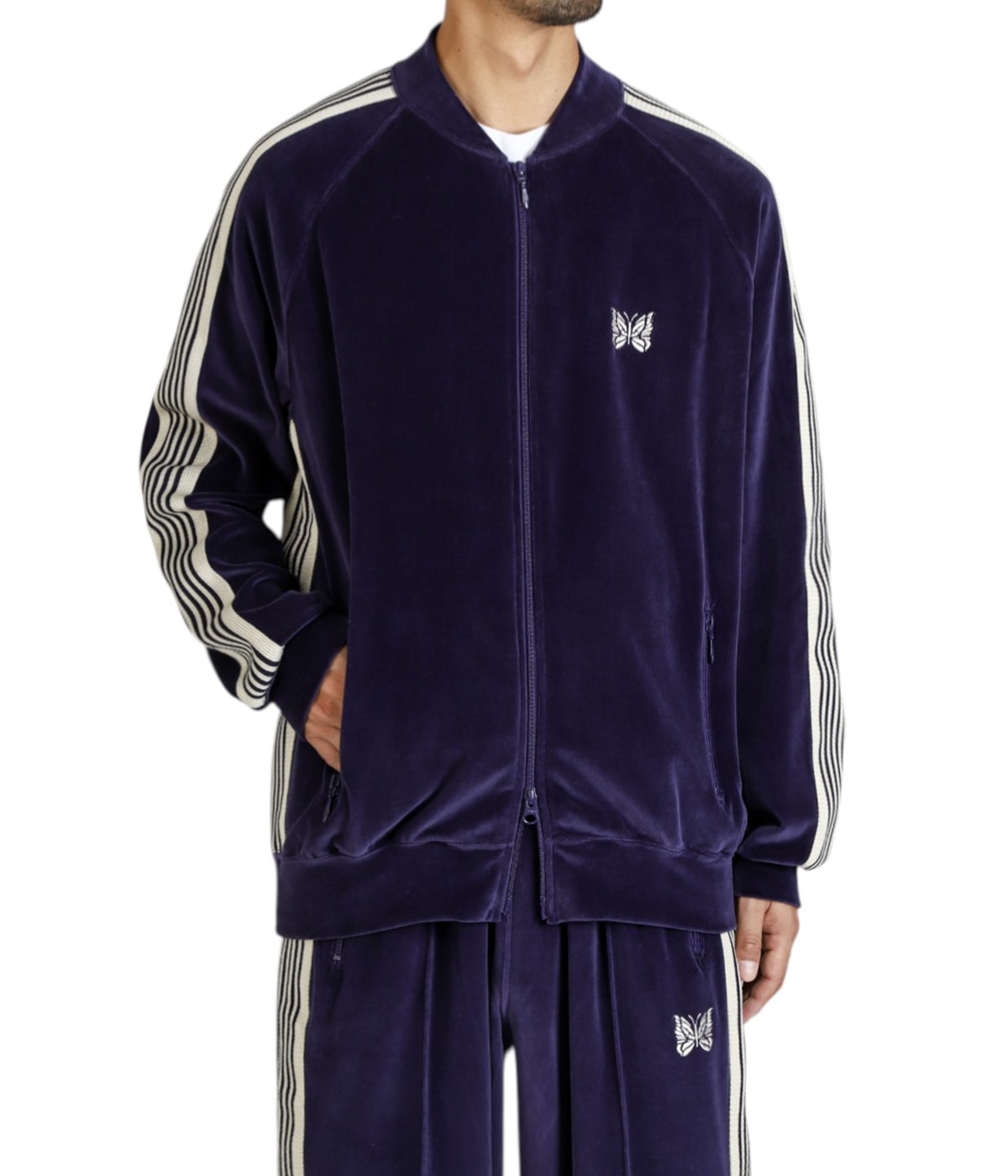 NEEDLES ベロア RIB COLLAR TRACK 上下セットアップ M！ NEEDLES, Rib Collar Track Jacket – C/PE Velour. | andPheb