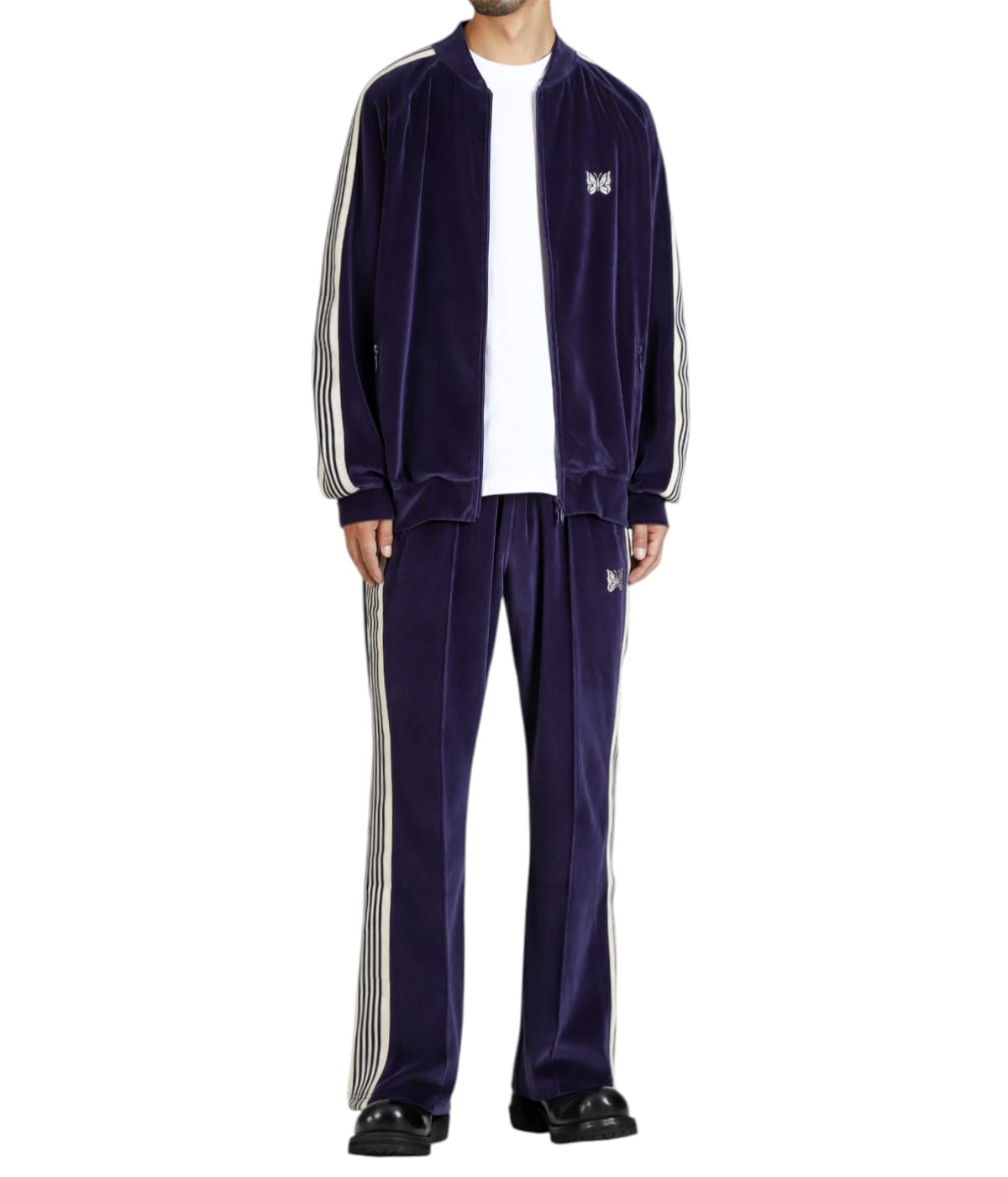 NEEDLES ベロア RIB COLLAR TRACK 上下セットアップ M Needles『Rib Collar Track Jacket-C/PE Velour』(Black