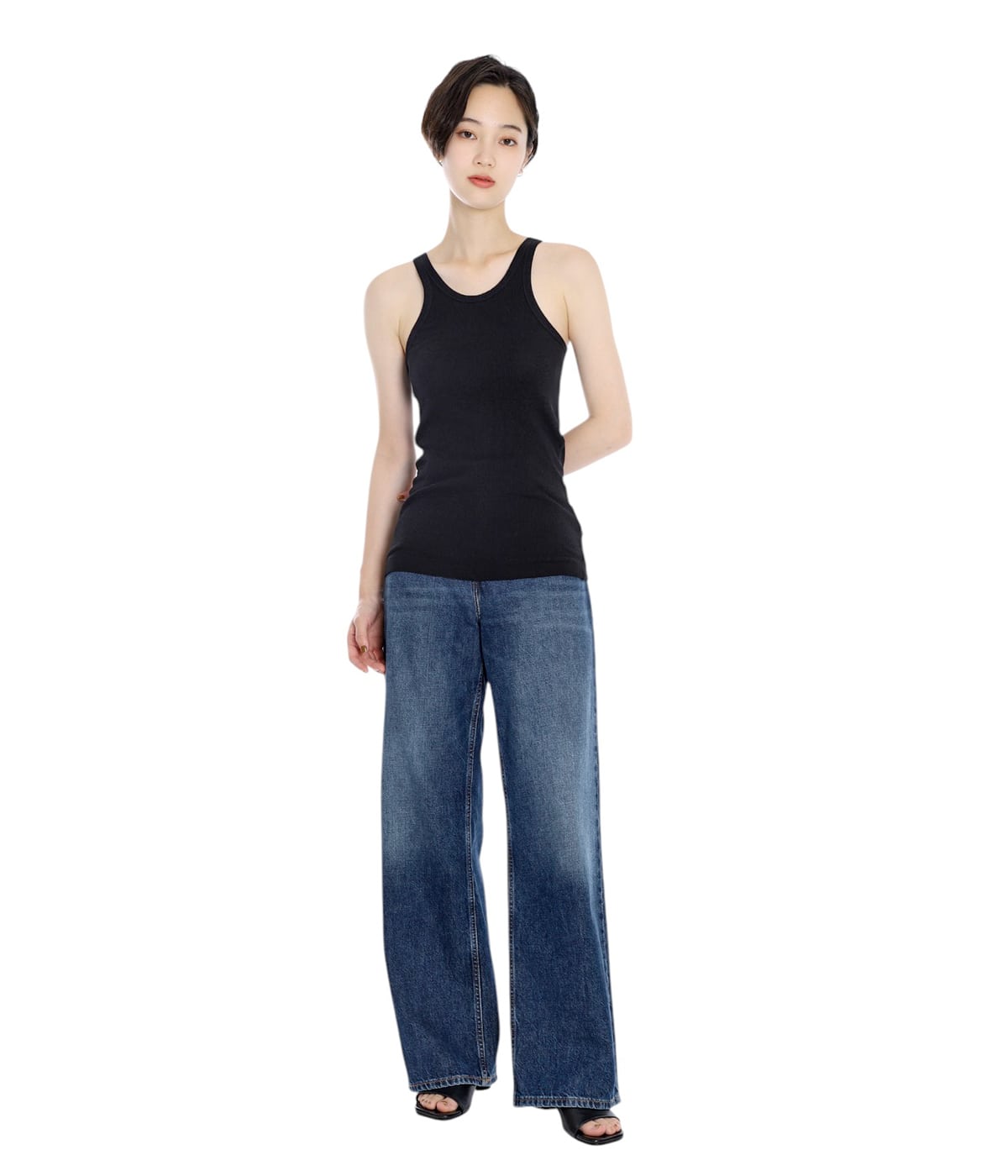 overneath グレー　ribtank.ribtops セット OVERNEATH / Rib Tank 026 ( White / Black / Chai ) | JUQUI Online