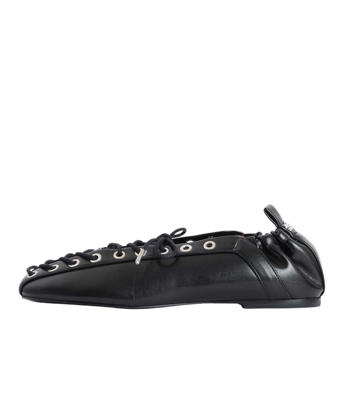 レディース】Eyelets Lace Up Ballerina Crinkle Oleatex