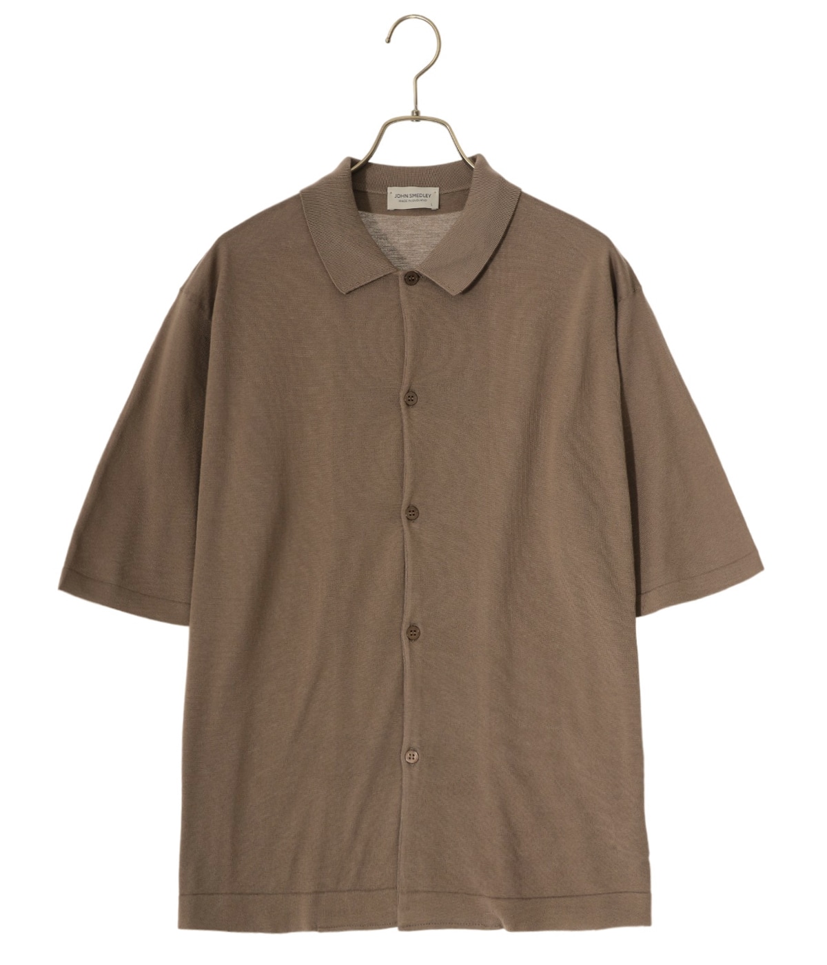 ジョンスメドレー　ハイネック半袖ニット　コットン　グレー　S JOHN SMEDLEY｜ジョンスメドレー日本公式