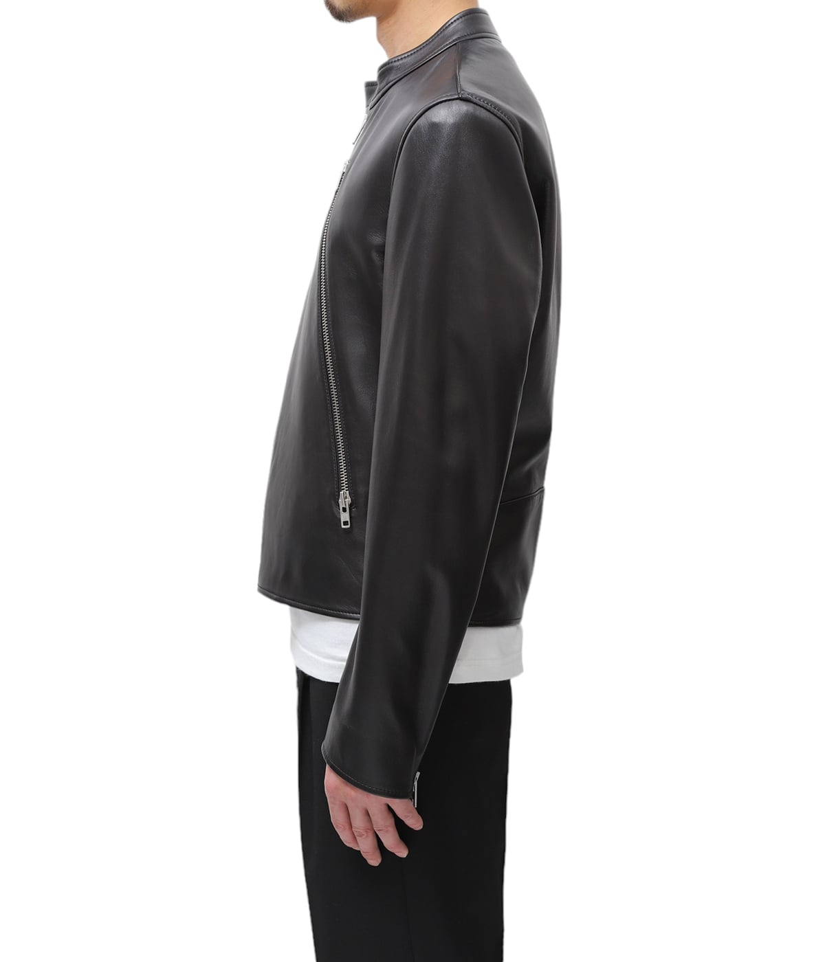 Maison Margiela 黒 レザー 5-ZIP LEATHER JACKET | Maison Margiela(メゾン マルジェラ