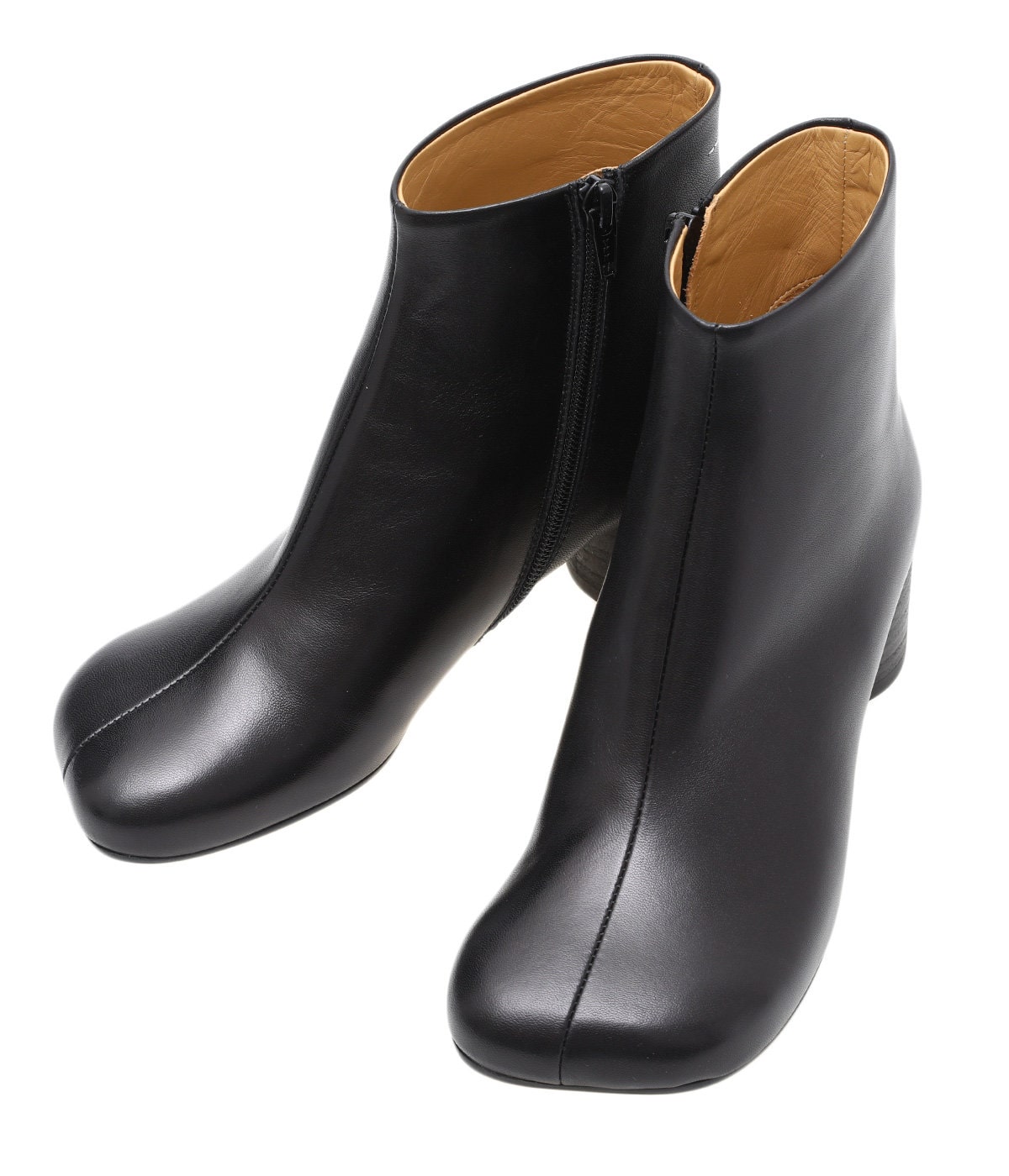 mm6スパンコールブーツ レディース】レザー 6ロゴ ヒールブーツ | MM6 Maison Margiela