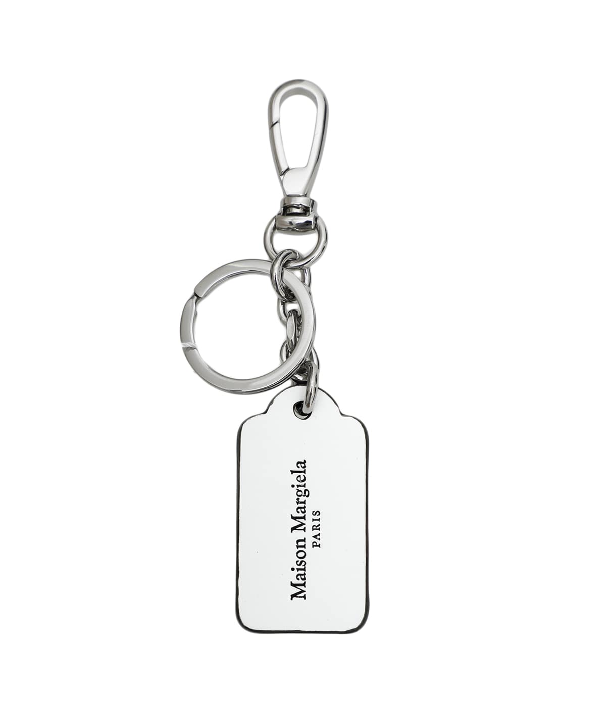 Maison Margiela キーホルダー レザー ブラック ホワイト TAG KEY RING SMALL | Maison Margiela(メゾン マルジェラ