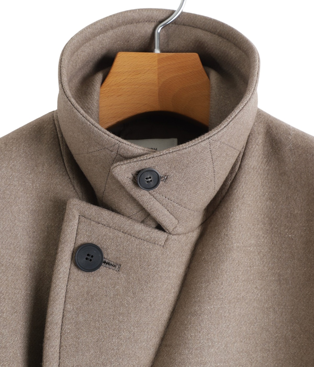 ATON SUPER 120S DOUBLE MELTON ノーカラーコート SUPER 120S DOUBLE MELTON | バルマカーンコート / ATON