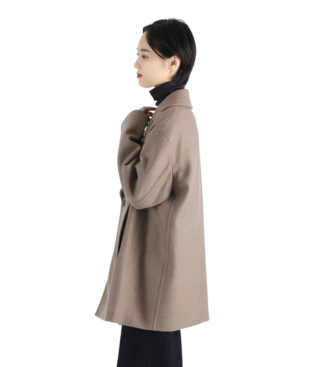 レディース】SUPER 120S DOUBLE MELTON SEMI DOUBLE SHORT COAT