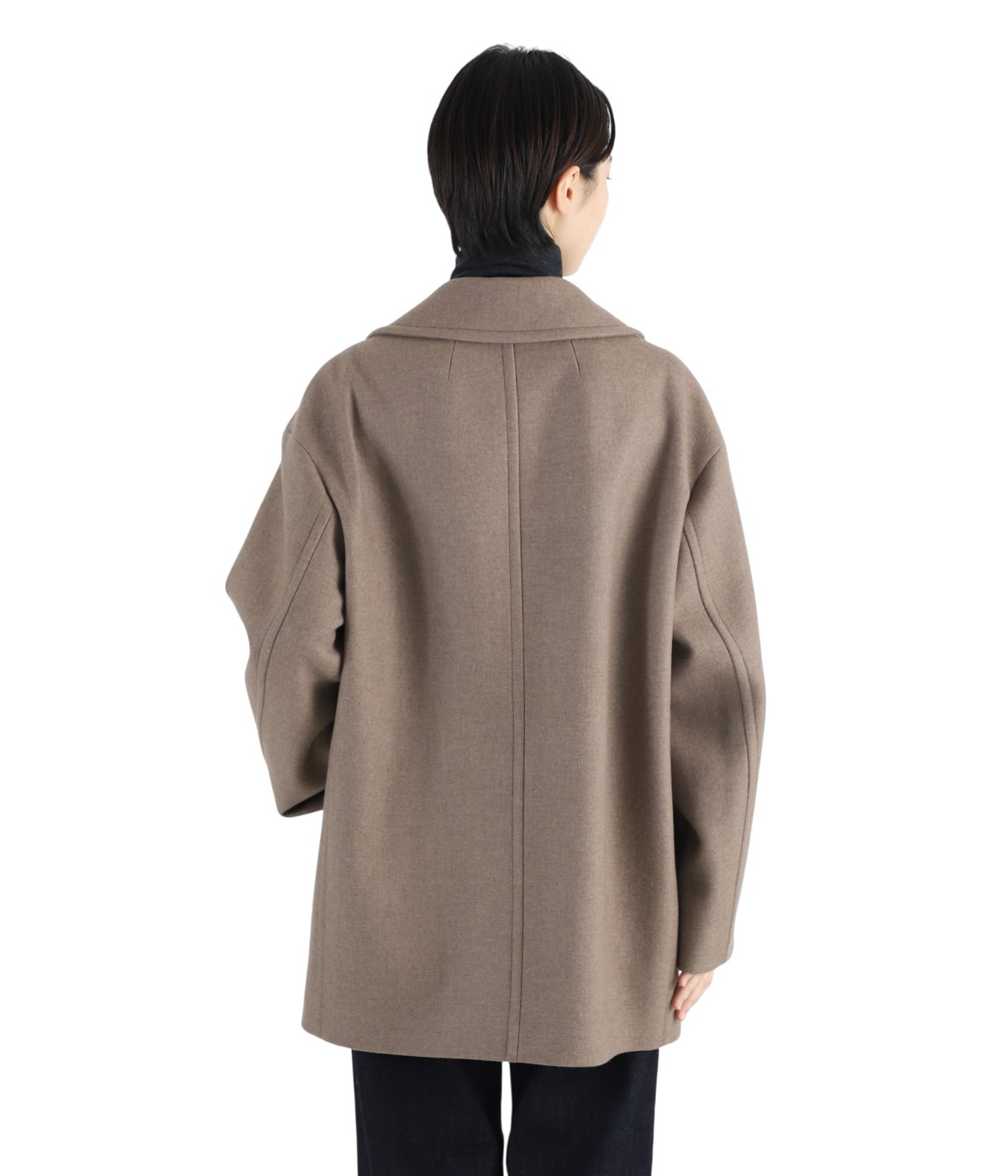 レディース】SUPER 120S DOUBLE MELTON SEMI DOUBLE SHORT COAT | ATON