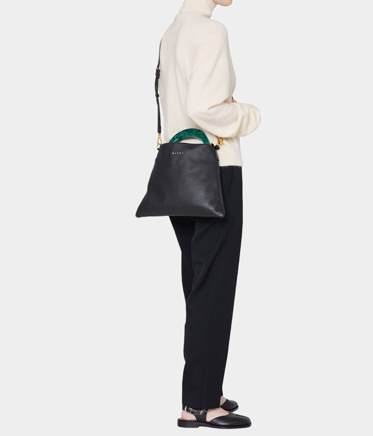 関税・送料込 MARNI VENICE HOBO RESIN HANDLE バッグ Venice Small Bag in beige leather | Marni