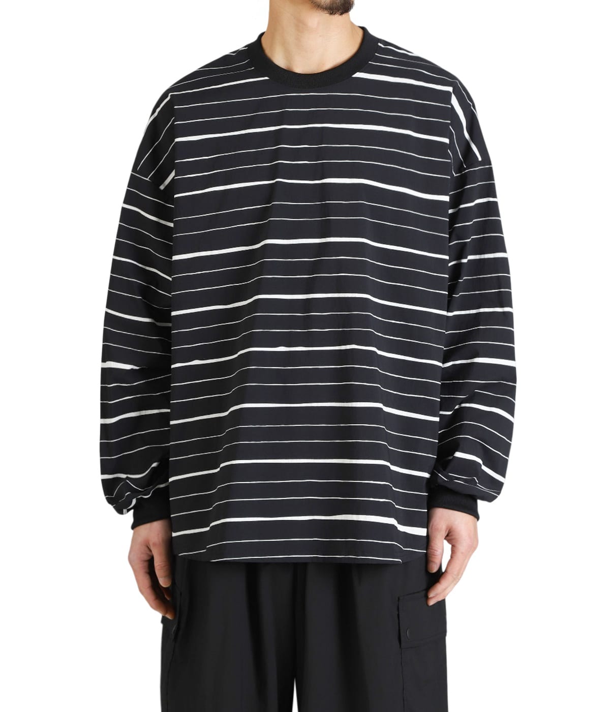 SUPER BIG MIX STRIPE LS NYLON TEE | S.F.C(エスエフシー