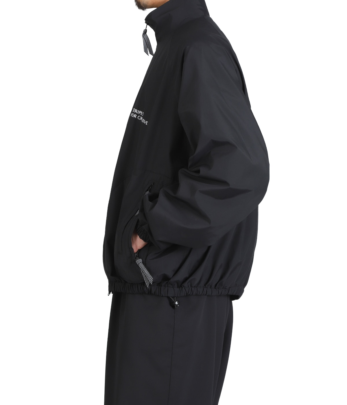 SFC zip nylon sporty jacket ブラックM SFC (Stripes For Creative 