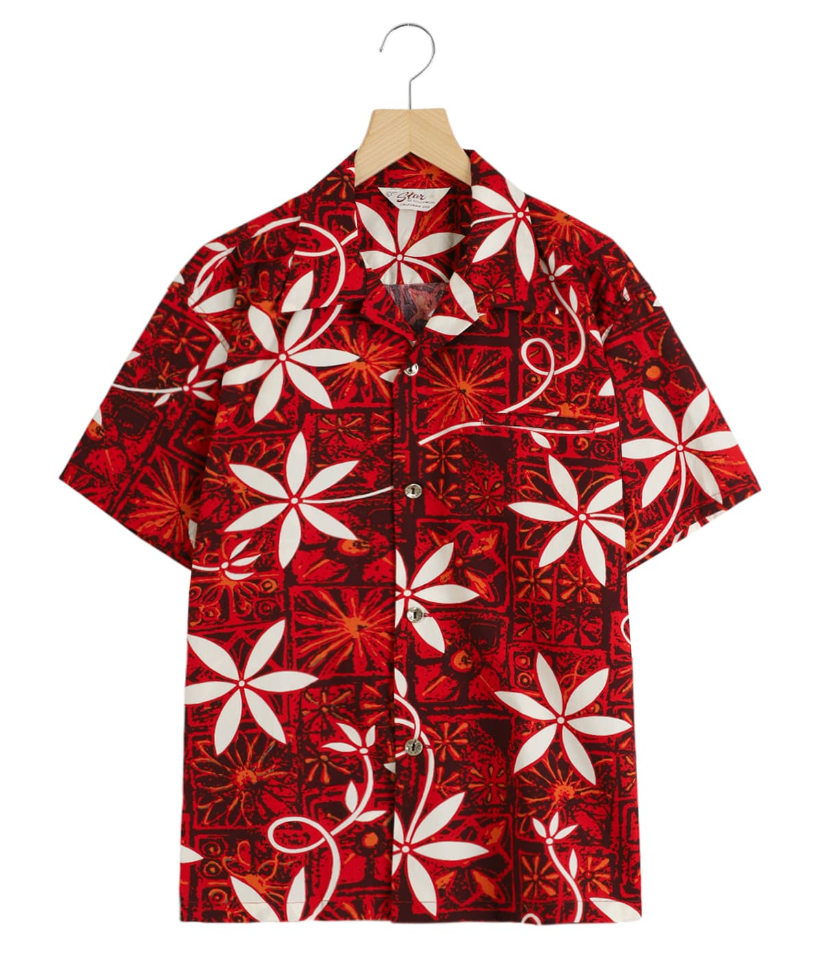 “BLUE HAWAII” TYPEWRITER COTTON S/S OPEN SHIRT