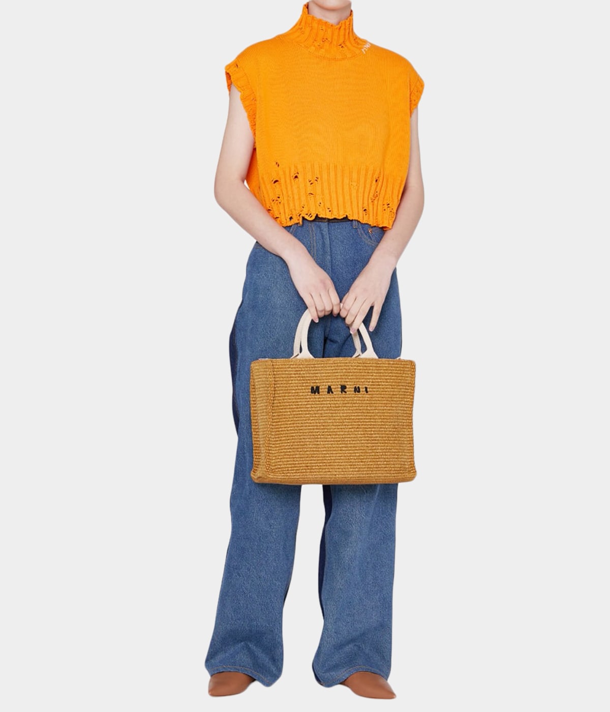 MARNI ロコ刺繍テラトトラウサ PAMA0440SUTW839 00B49 ライトピンク MARNI MARKET FLOWER BASKET | Marni