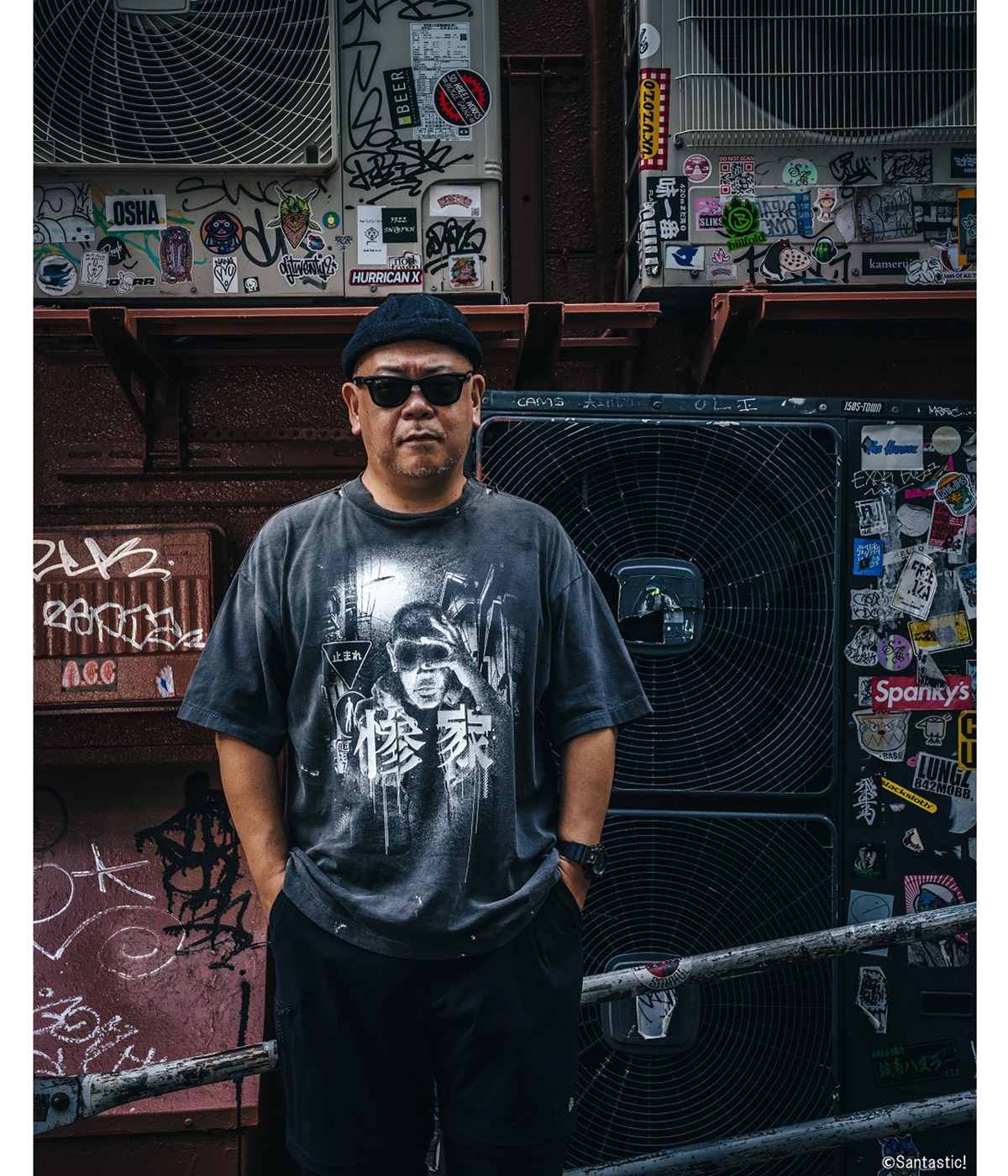【CHRISTIAN DADA】猫 ハーフジップ Tシャツ 19SS モード 黒 CHRISTIAN DADA（Tシャツ/カットソー(半袖/袖なし)）のフリマ