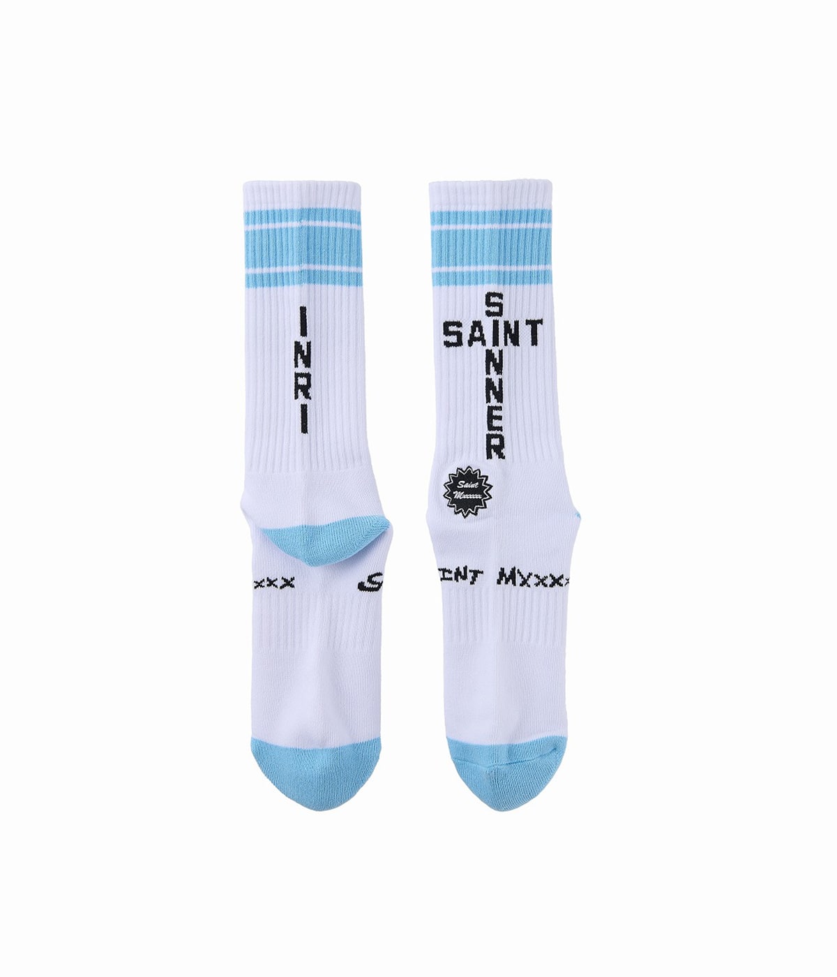 すぐにお届け セントマイケル SINNER ロゴ入り ソックス SAINT M×××××× - セントマイケル EYES_SOCKS(SM-HR8-0000-103