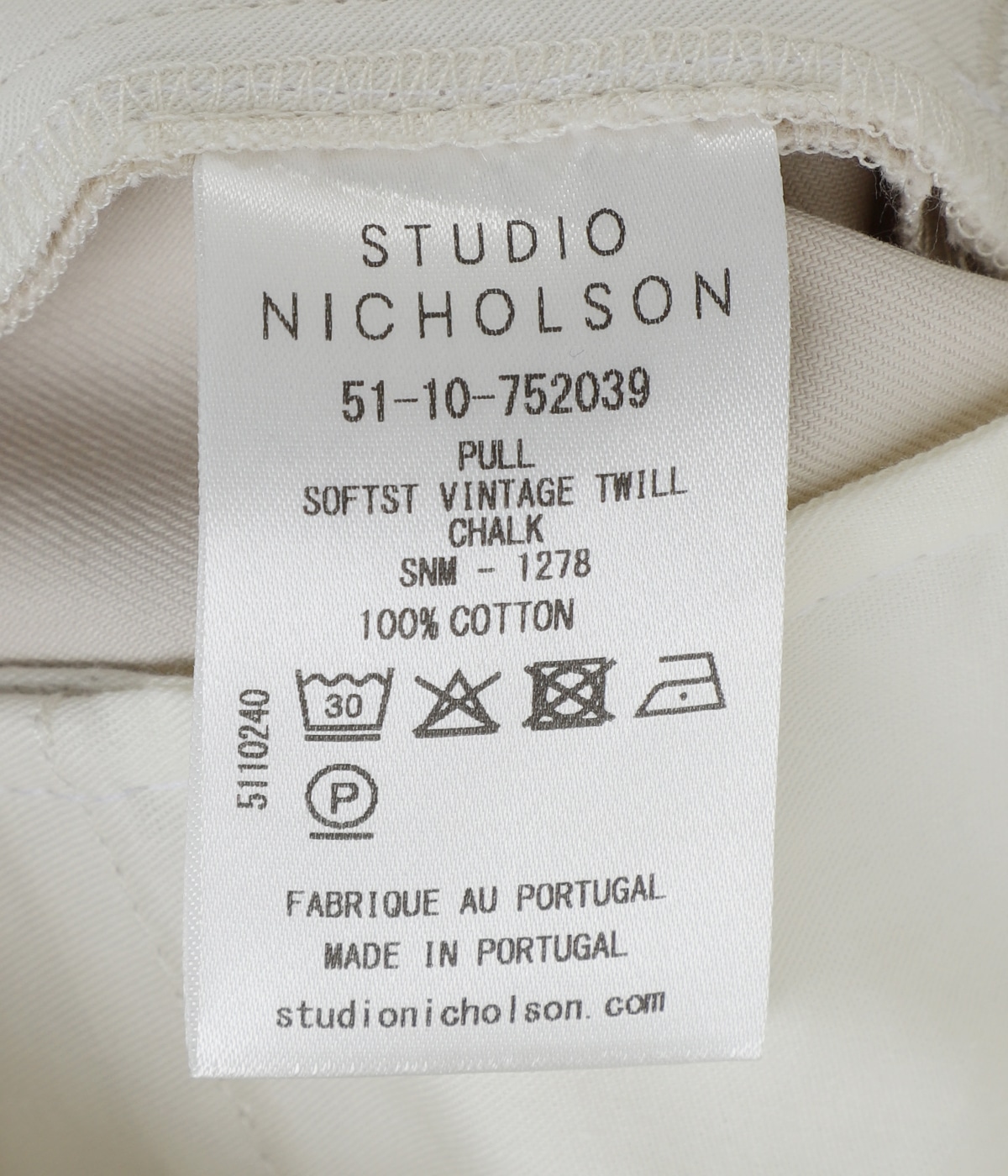 CURVED LEG PANTS - SOFTST VINTAGE TWILL - | STUDIO NICHOLSON
