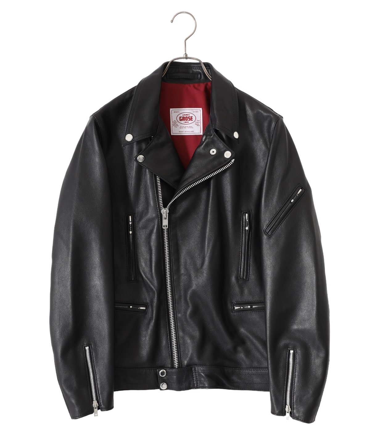 ◆美品◆JAMES GROSE◆ライダースジャケット◆襟ボア脱着可◆英国製 ◇美品◇JAMES GROSE◇ライダースジャケット◇襟ボア脱着可◇英国製