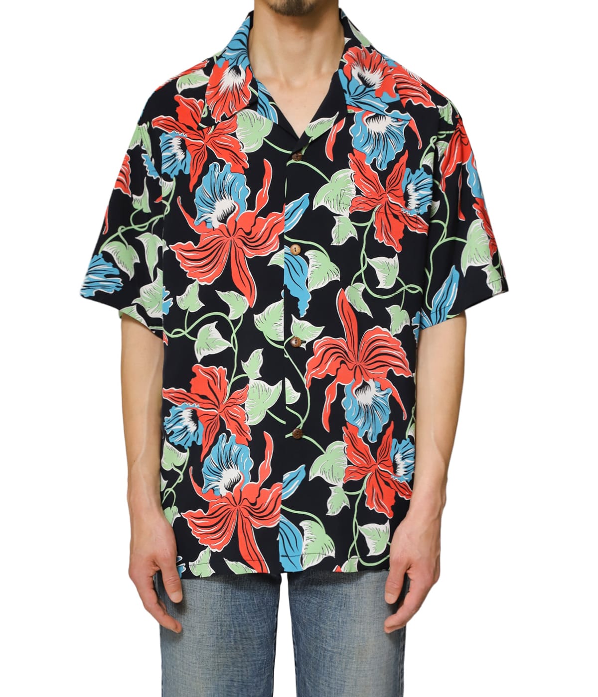 サンサーフ SUN SURF カトレアオーキッド プルオーバー 半袖シャツ L サンサーフ SUN SURF カトレアオーキッド プルオーバー 半袖