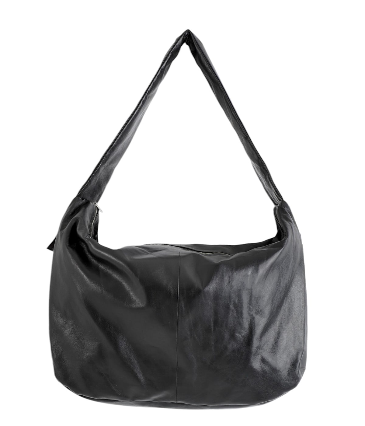 SHIRRING HANDLE LEATHER SHOULDER BAG