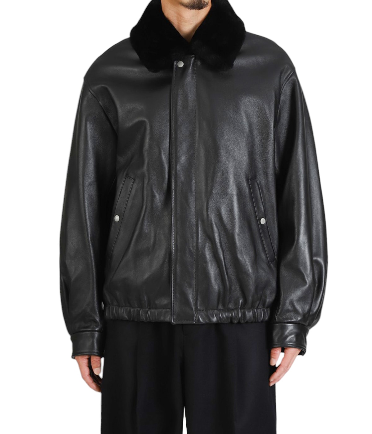 MOUTON COLLAR SHEEP LEATHER ZIP JACKET | ssstein(シュタイン