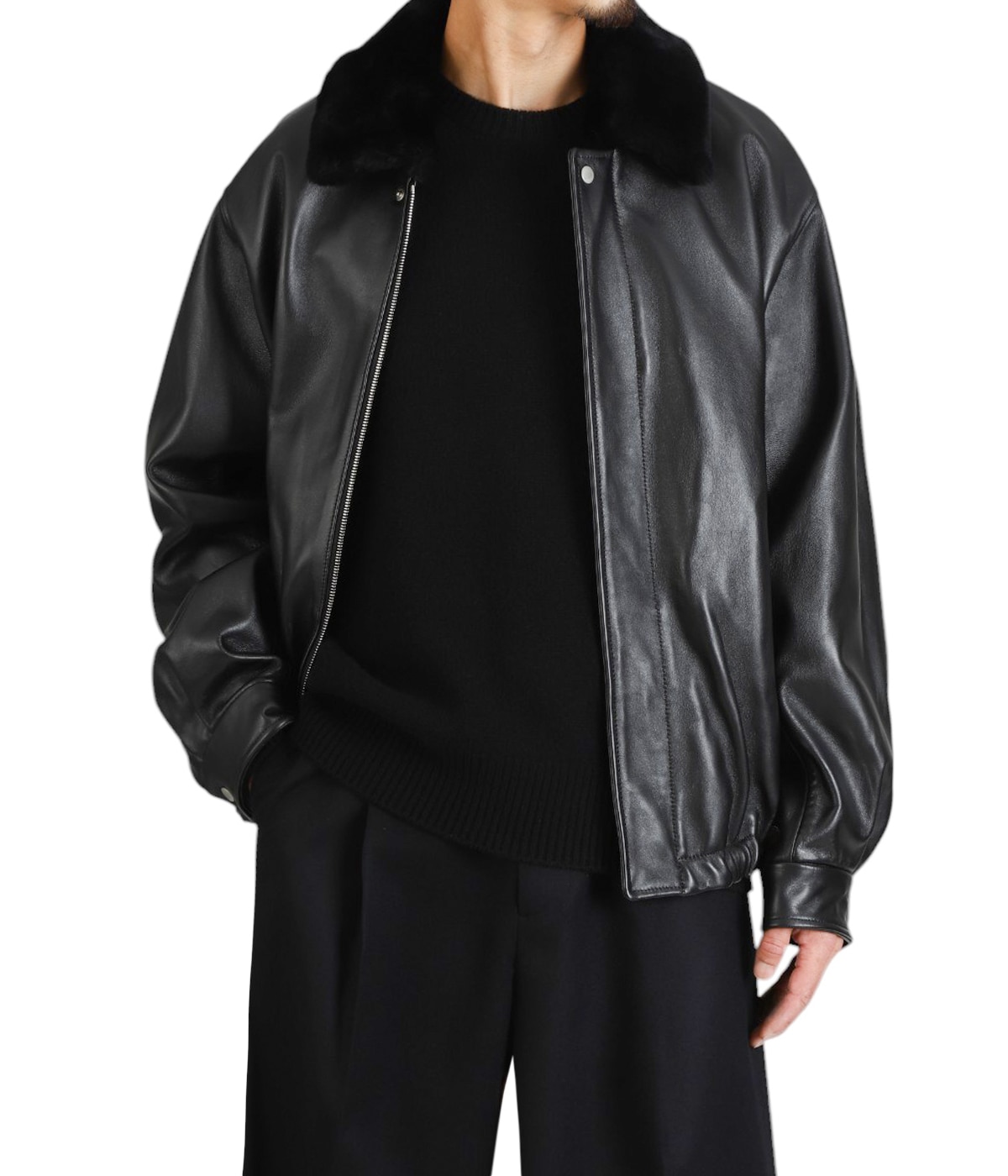 bedwin SHEEP LEATHER JKT CASSIDY レザー 4 MOUTON COLLAR SHEEP LEATHER ZIP JACKET | ssstein(シュタイン