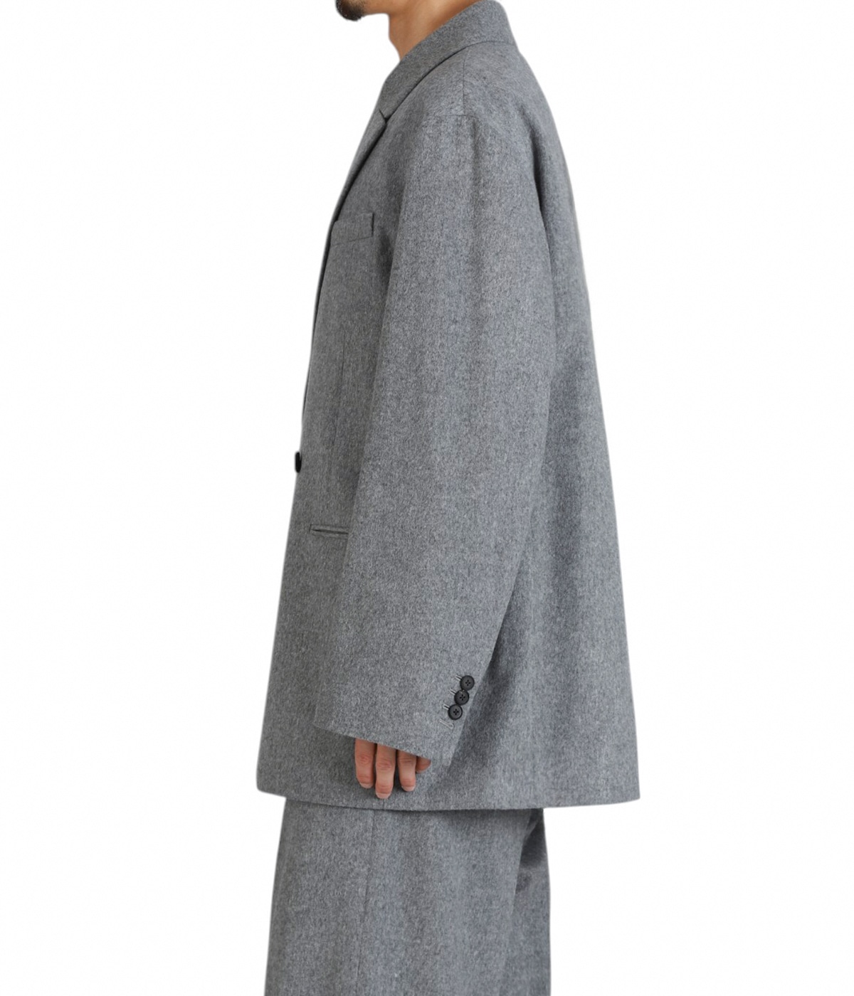 W/CA BEAVER BACK SLASH PEAK LAPEL JACKET | ssstein(シュタイン