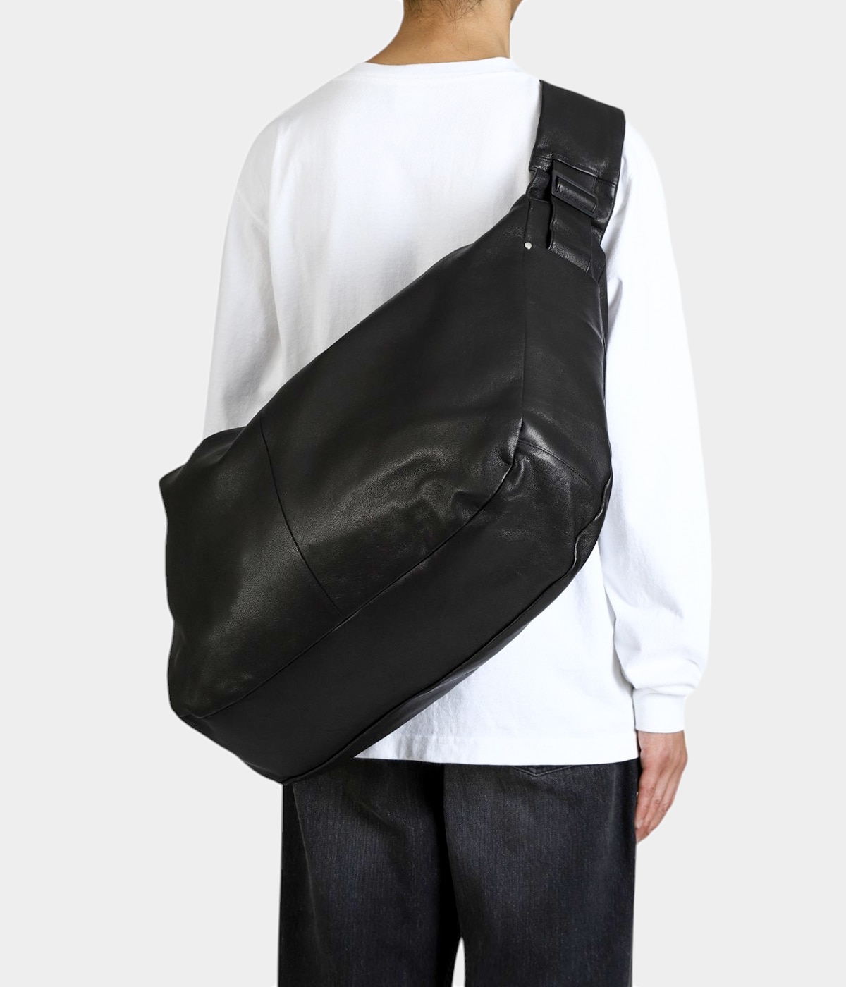 ショルダーバッグ・ポシェット Shirring Handle Baguette Shoulder Bag BLACK SHIRRING HANDLE LEATHER SHOULDER BAG [BLACK] - WUNDER 大阪