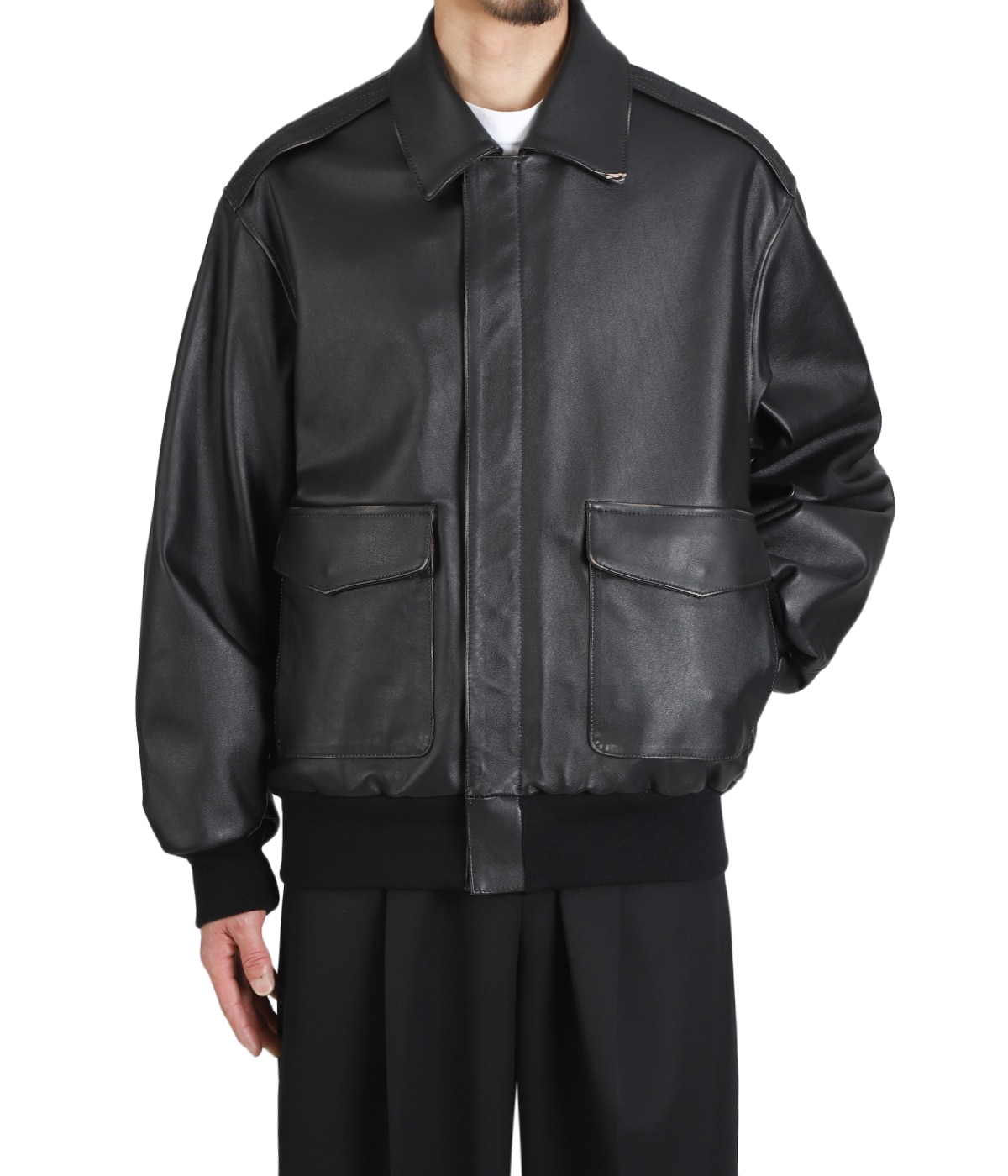 stein レザーフライトジャケット　size.S ssstein(シュタイン)/LEATHER FLIGHT JACKET/BLACK CONCRETE RIVER