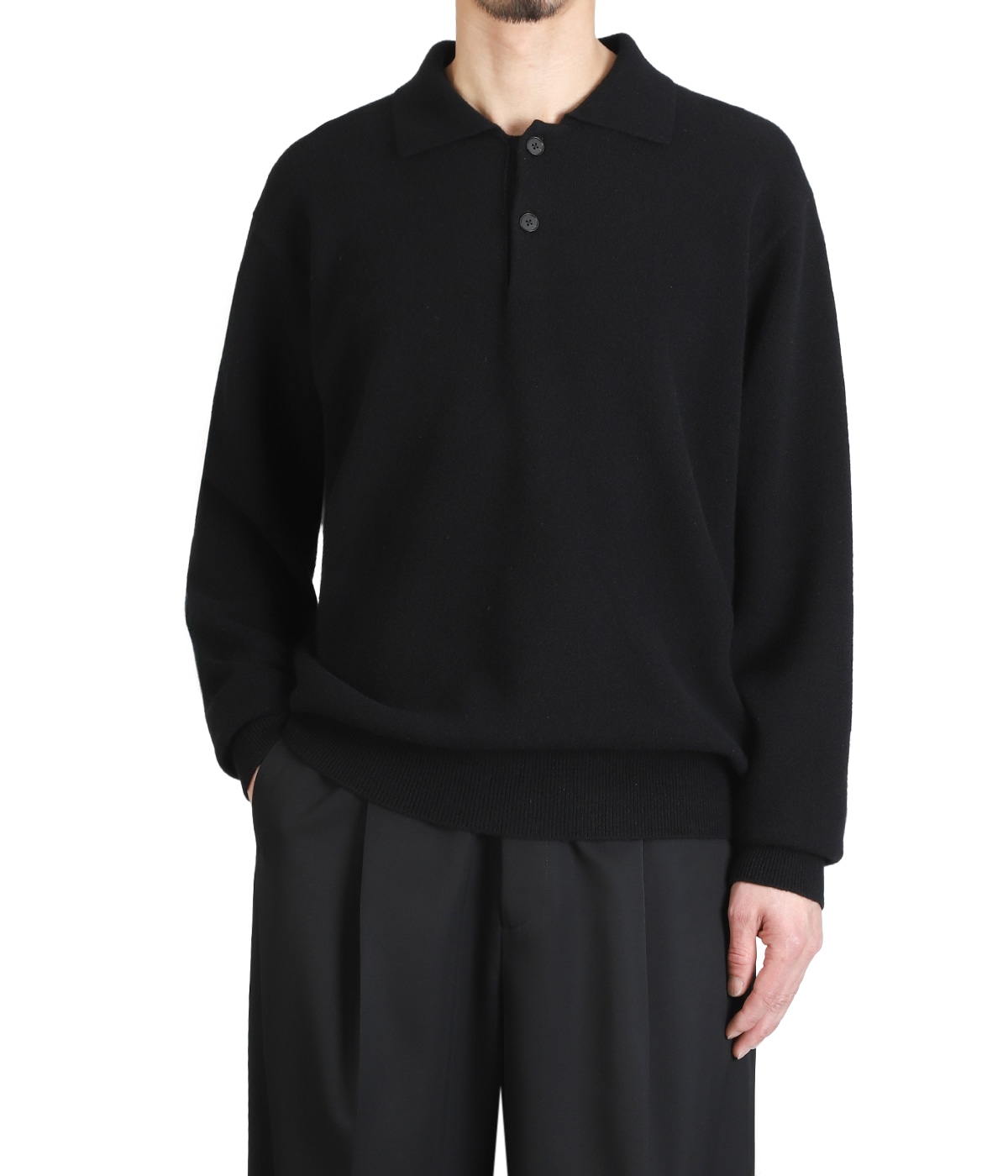 EXTRA FINE WOOL KNIT POLO LS | ssstein(シュタイン) / トップス