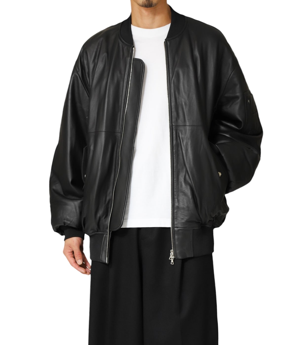 ジャケット・アウター stein oversized leather flight jacket stein / シュタイン】OVERSIZED FLIGHT JACKET - BLACK | 公式