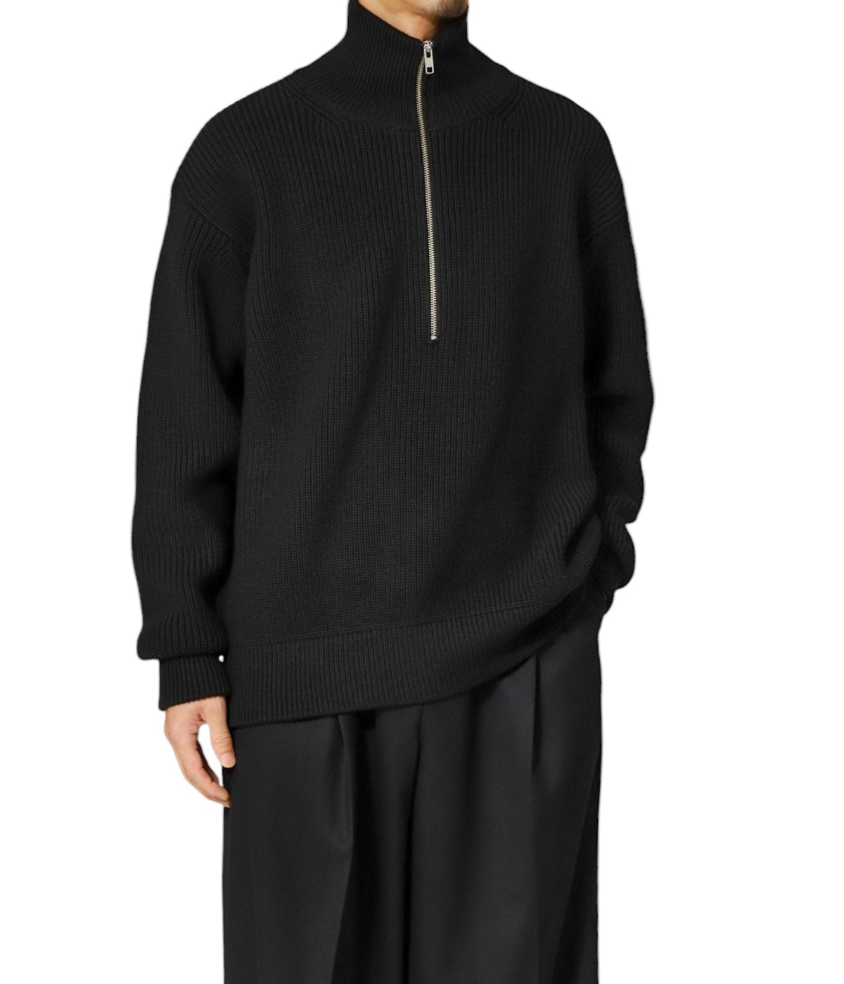 OVERSIZED DRIVERS KNIT HALF ZIP PULLOVER | ssstein
