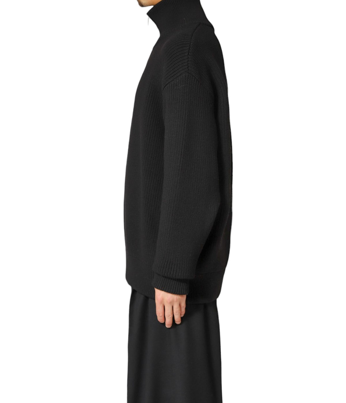 タイトリスト 蓄熱アウター　大きいサイズ　ダブルジップ　切替　ニット　ブラック OVERSIZED DRIVERS KNIT HALF ZIP PULLOVER | ssstein