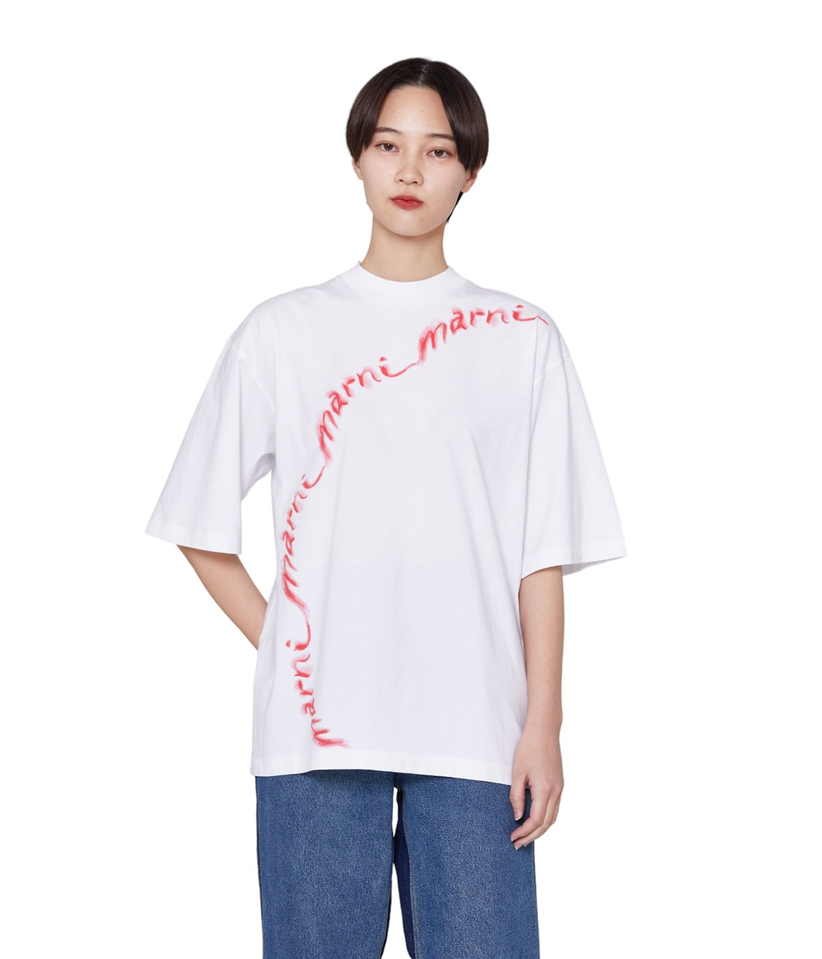 MARNI マルニ Tシャツ カットソー 半袖 THJE0211X0 レディース サイズ38 M相当 ピンク トップス IL15886■ MARNI マルニ Tシャツ カットソー 半袖 THJE0211X0 美品 ロゴ
