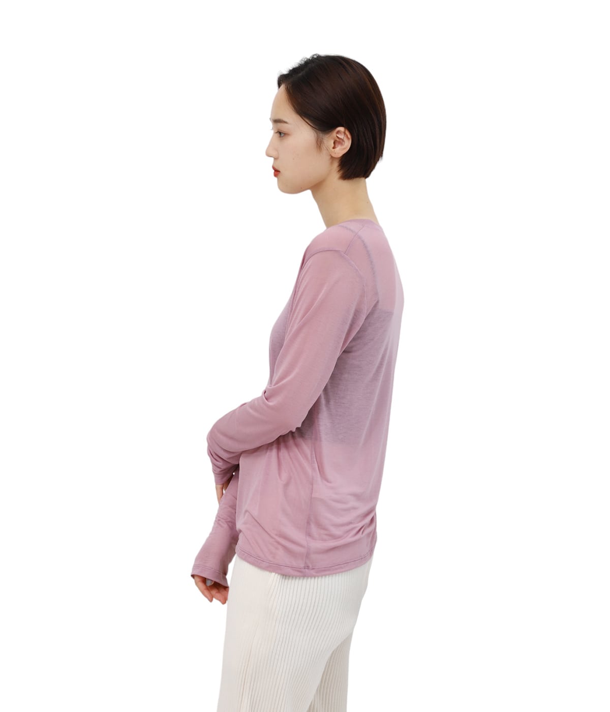 【新品】定価13,640円　IENA　BASERANGE　パープルTシャツ レディース】LONG SLEEVE TEE | Baserange(ベースレンジ