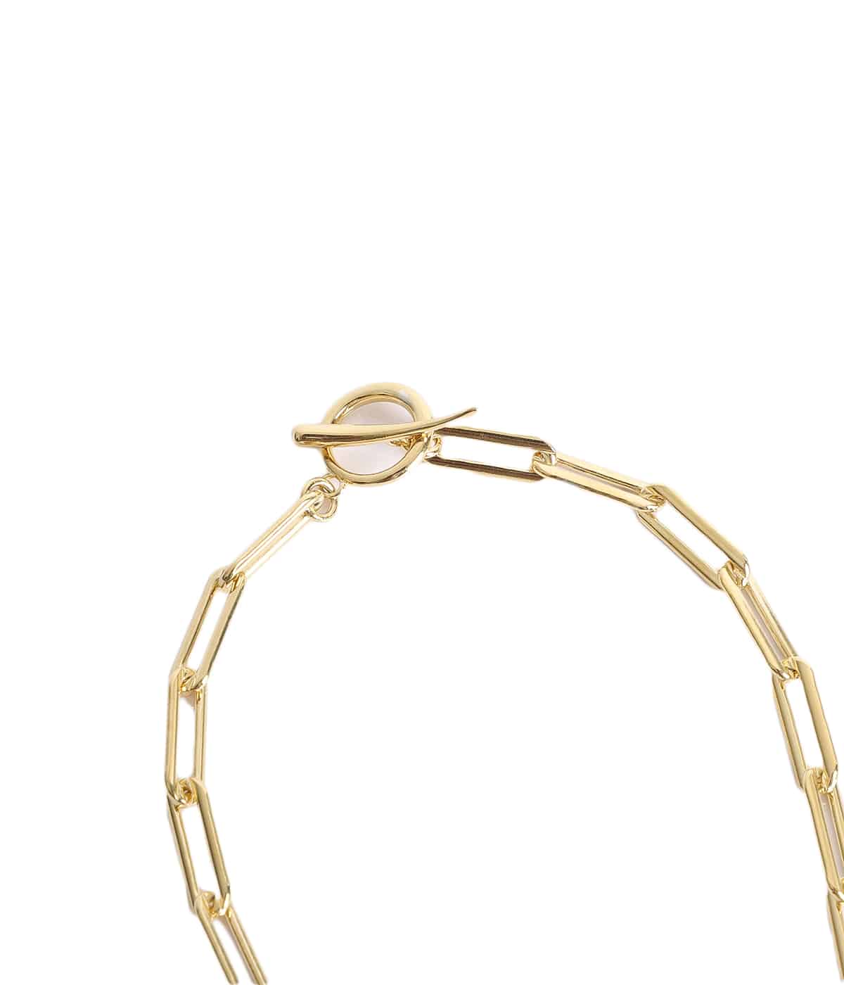 レディース】Fine Rectangular Link Chain Necklace with Tusk