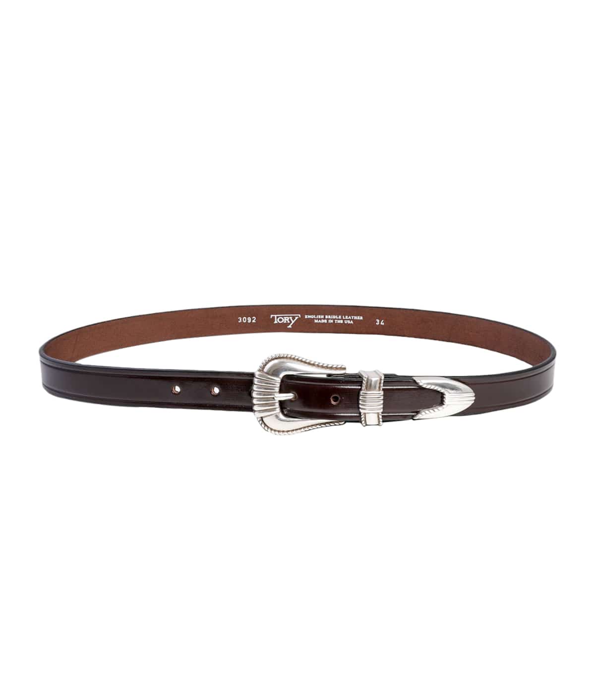 AriKy【新品未使用】サンタトリニータ レザーベルト ダークブラウン NICKEL 3-PIECE SILVER BUCKL | TORY LEATHER(トリーレザー