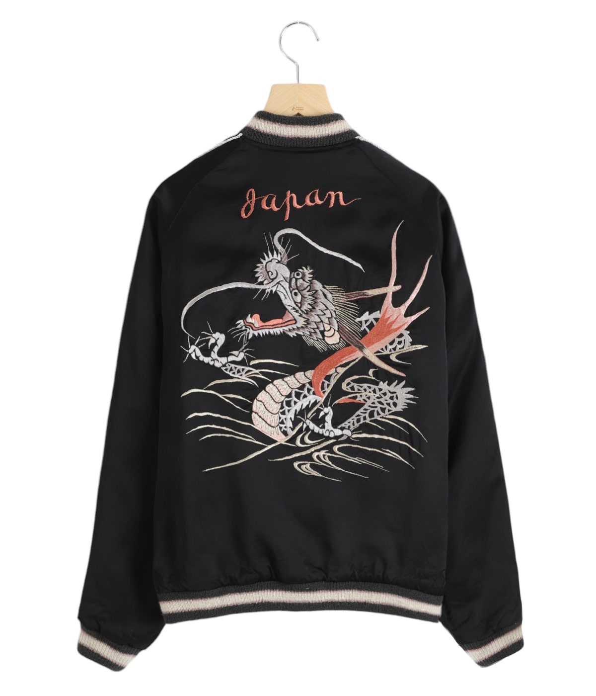 KEISUKE YONEDA ナイロンジャケット F 黒　スカ刺繍 龍＆虎 MB SOUVENIR JACKET “KOSHO & CO” SPECIAL “SILVER DRAGON” x