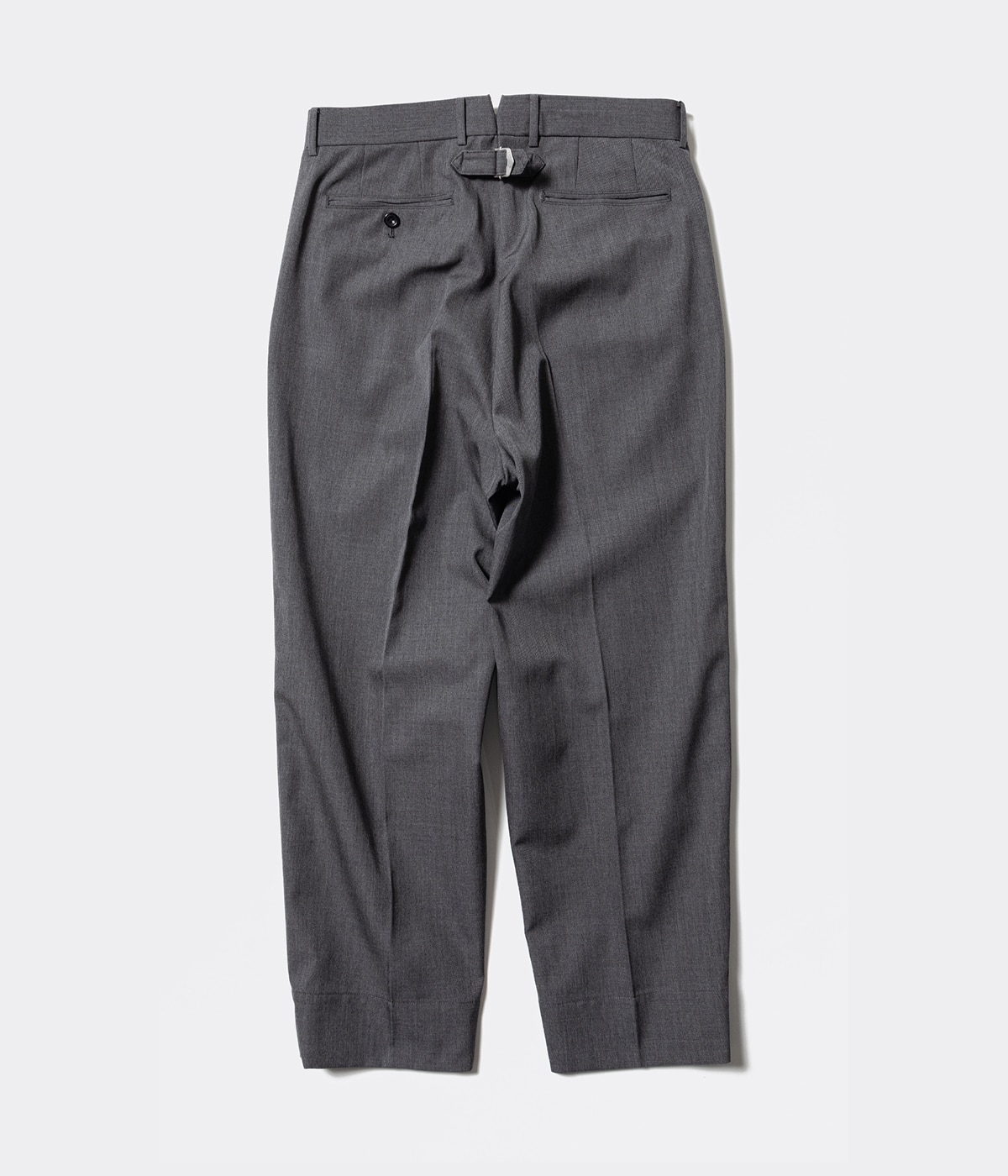 Unlikely Back Strap Plain Front Trousers Wool Serge