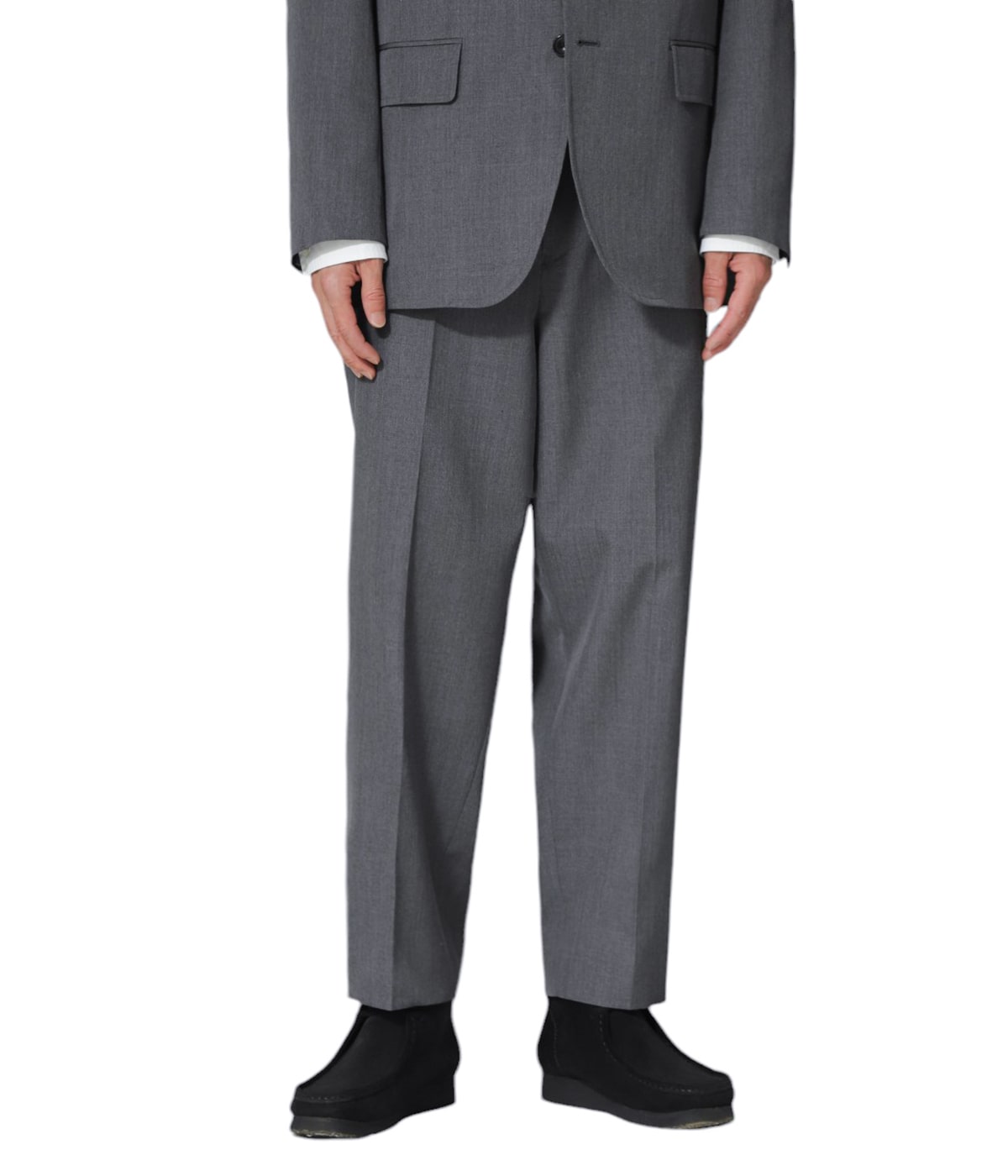 Unlikely Back Strap Plain Front Trousers Wool Serge
