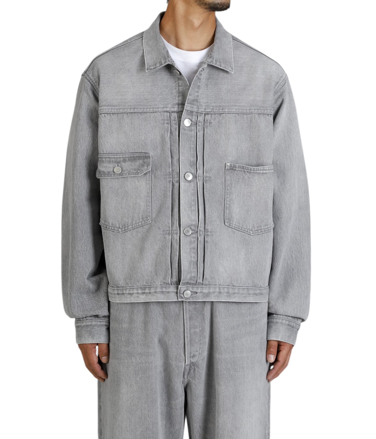 ジャケット・アウター UNLIKELY TIME TRAVEL TRUCKER JACKET Unlikely Time Travel Trucker Jacket Gray Denim | Unlikely