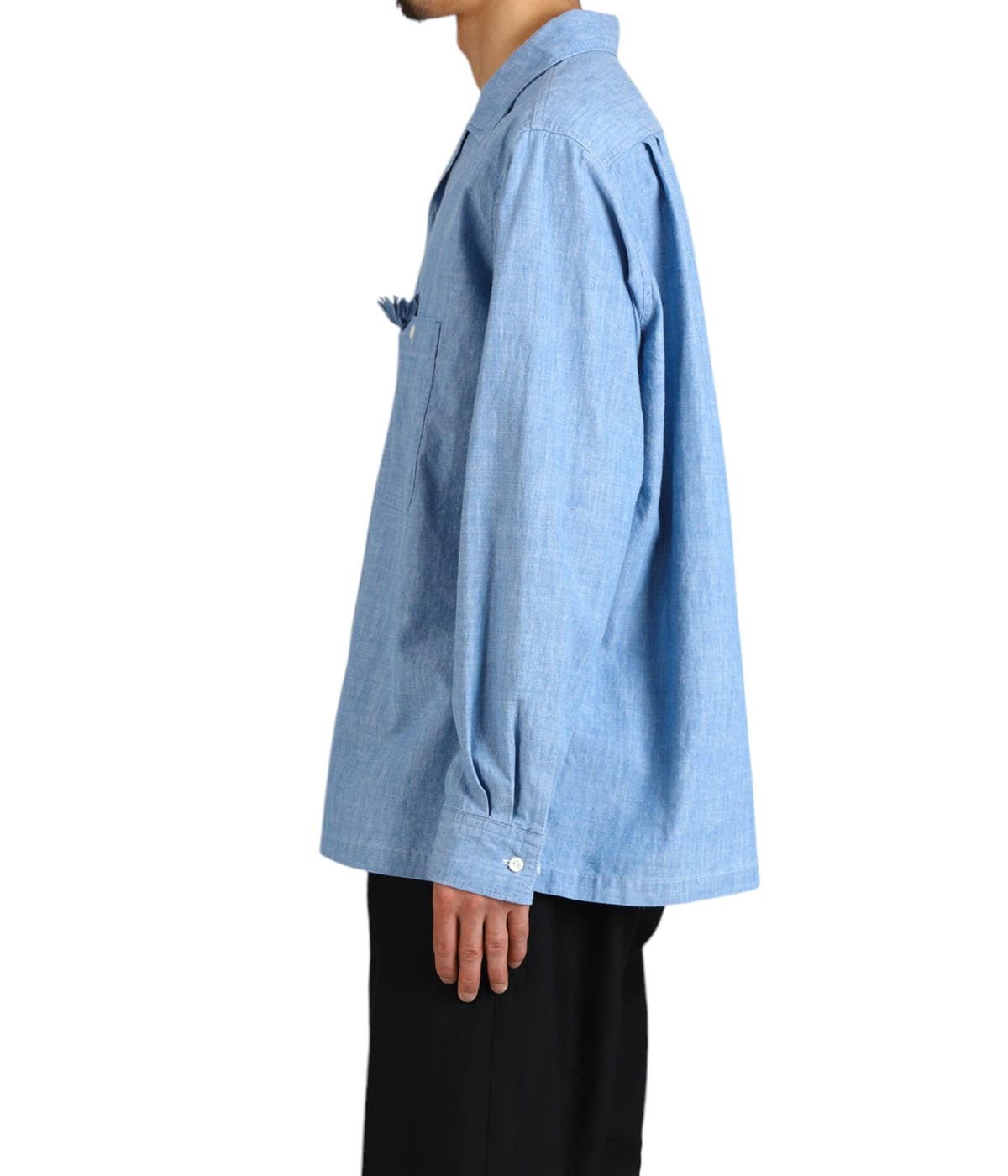 トップス Unlikely2025SS Open Collar Work Chambray Unlikely Unlikely Open Collar Work Chambray with Flower