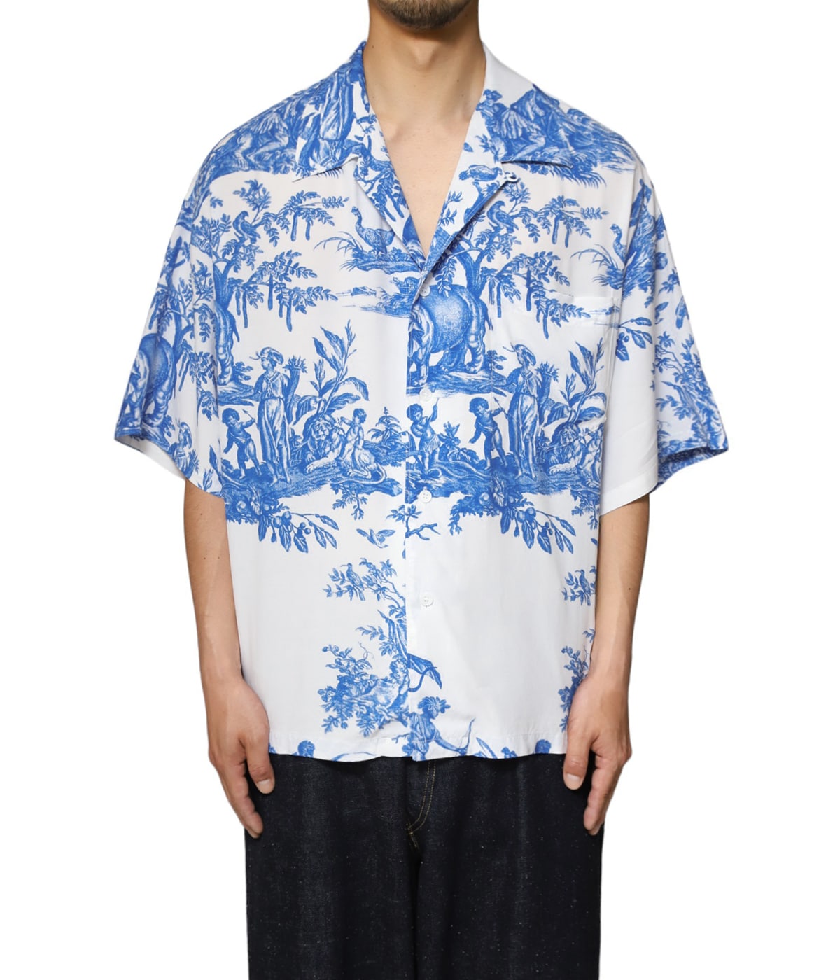 4 continents print short sleeve shirt | UNUSED(アンユーズド