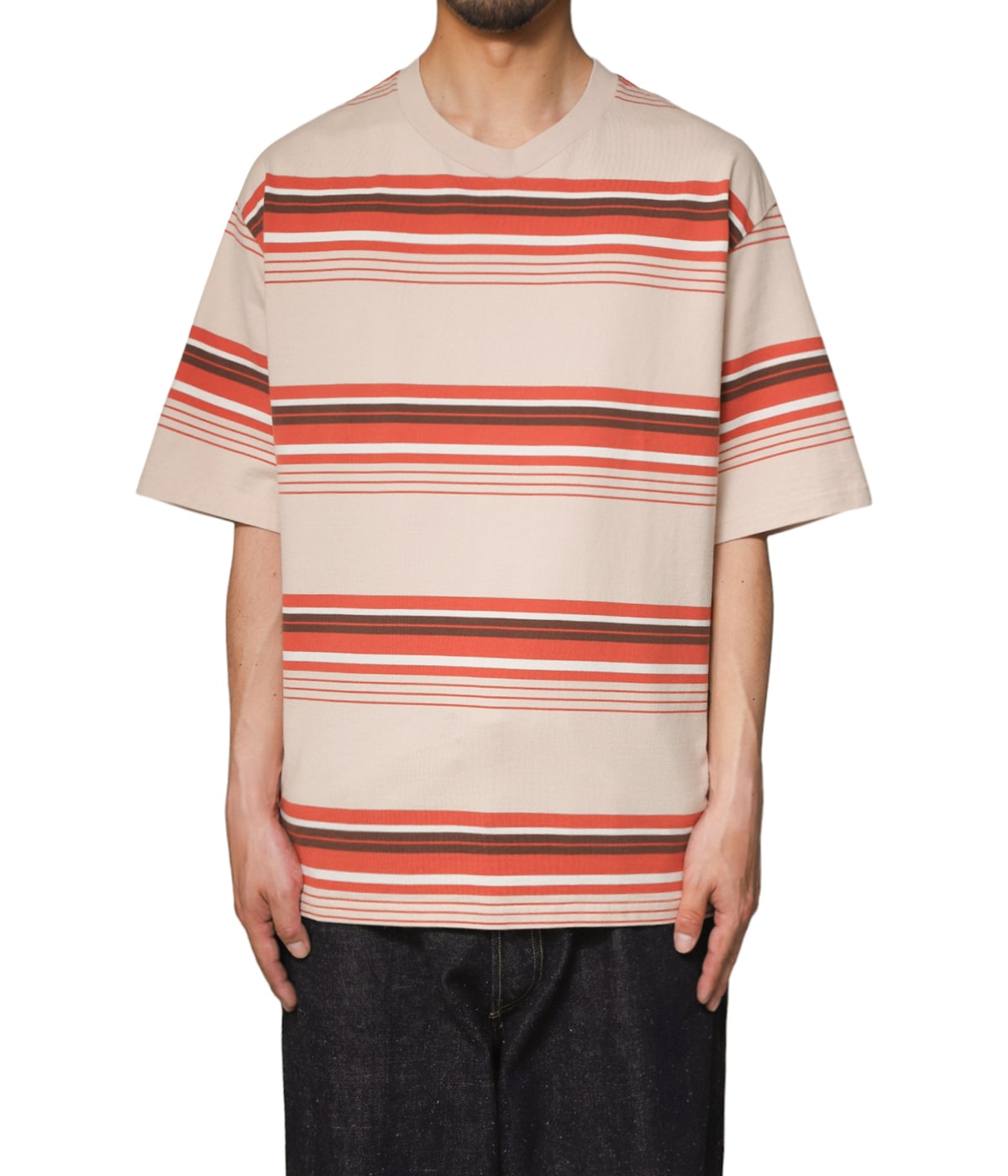 Border short sleeve T-shirt | UNUSED(アンユーズド