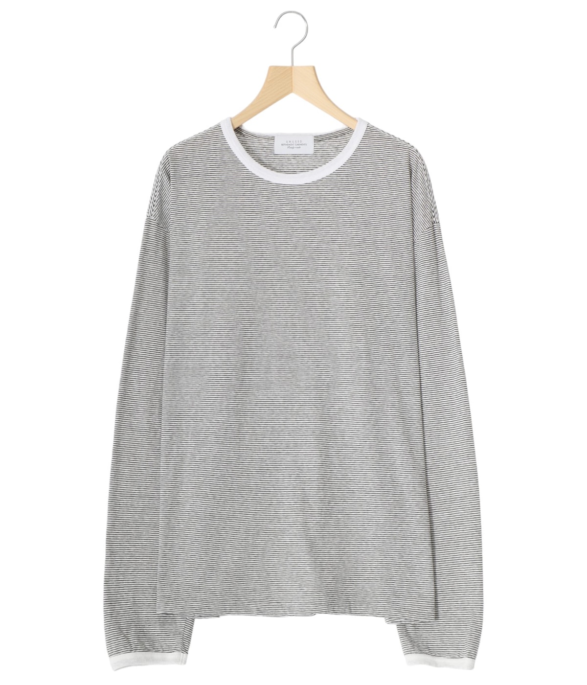 トップス ALOUND BORDER OVERSIZE LONGSLEEVE TEE Long-sleeve border T-shirt | UNUSED(アンユーズド) / トップス
