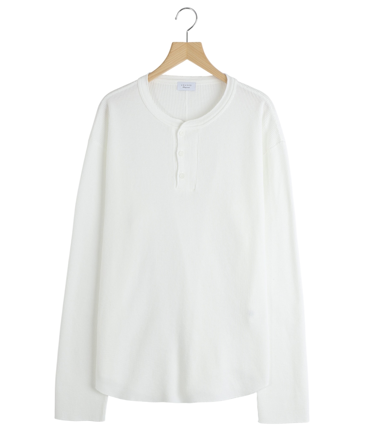 Long-sleeve henry neck waffle T-shirt | UNUSED(アンユーズド