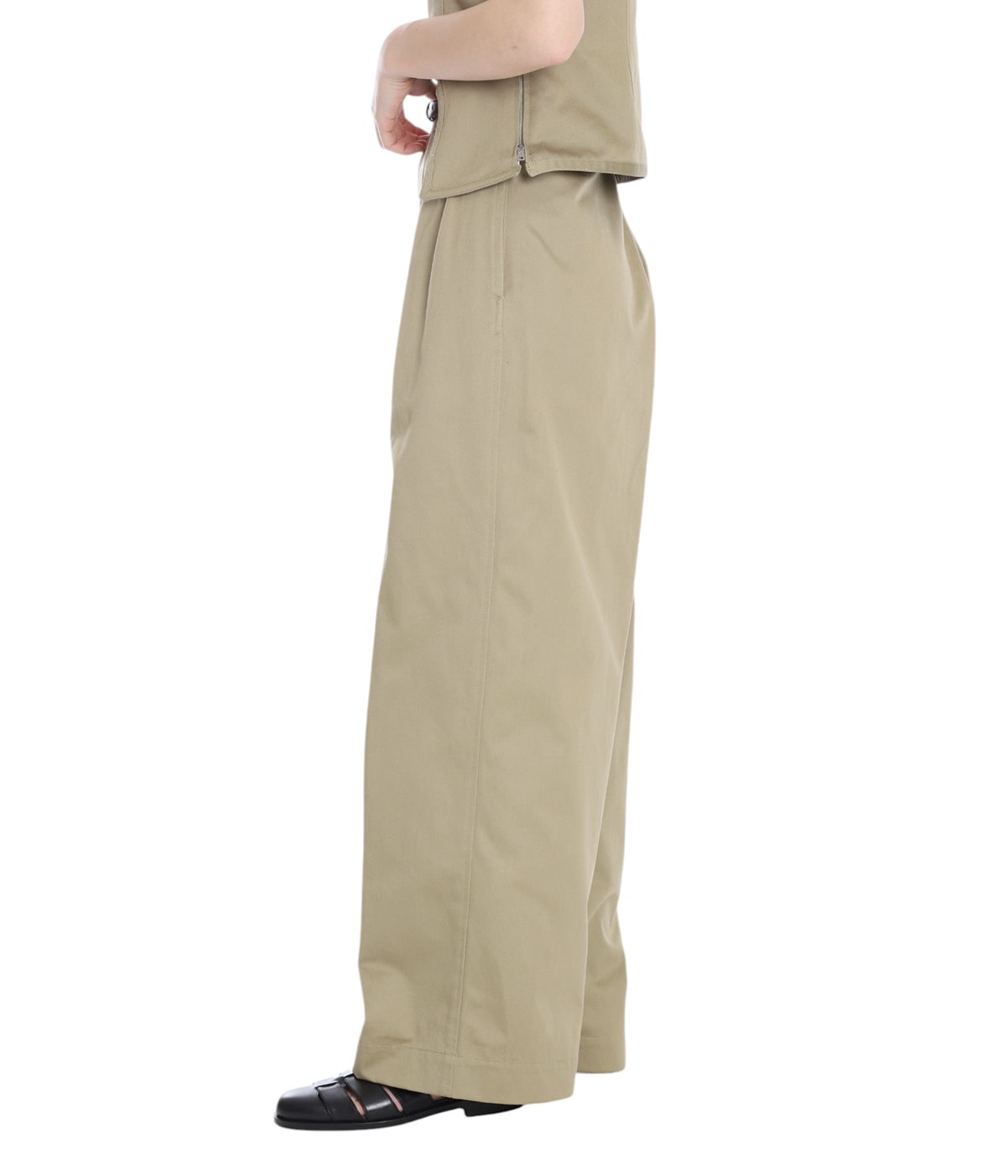 〈FUMIKA UCHIDA〉 スカートパンツ FUMIKA_UCHIDA/Thin 2Types Pinstriped/SIDE-FRONT SLACKS(WIDE