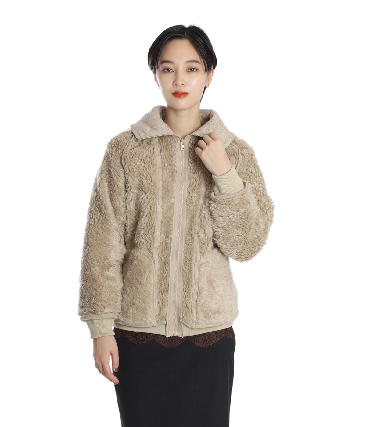 【タグ付き新品未使用】CURLED BOA ブルゾン レディース】CORD REVERSIBLE BLOUSON_removal boa liner